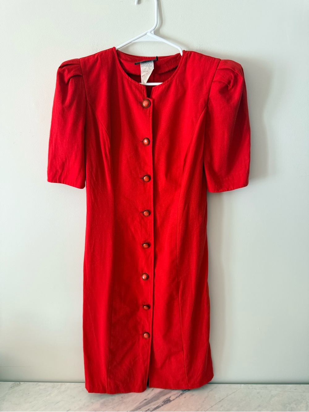 Vintage All that Jazz Classic Red Button-Front Women’s Dress. Size 7.